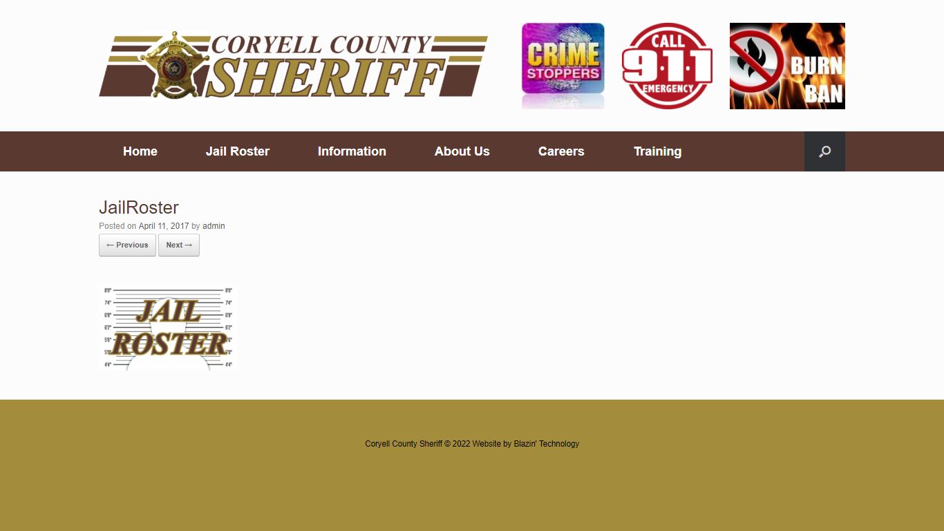 JailRoster - Coryell County Sheriff